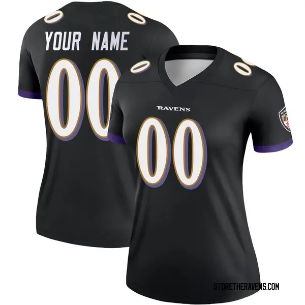 Women's Nike Baltimore Ravens Custom Jersey - Black Legend