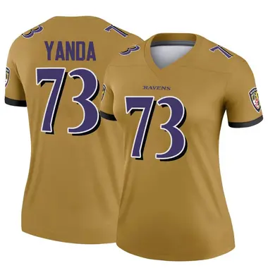 Limited Youth Marshal Yanda White Road Jersey - #73 Football Baltimore  Ravens 100th Season Vapor Untouchable Size S(10-12)